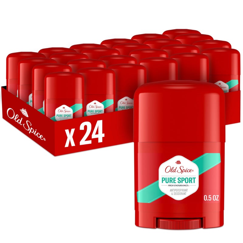 Old Spice Aluminum Free Antiperspirant Deodorant For Men High Endurance 247 Sweat Defense  Odor Protection 247 Freshness  Lasting Scent Pure Sport Scent 05 oz Pack of 24